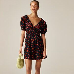 J. Crew Ruffle-collar mini dress in painted daisy print